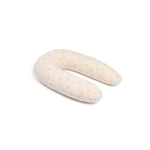 Doomoo Stillkissen Twisty 2-in-1 Petals Latte - verwandelbar zum Stillen und als Lagerungskissen in der Schwangerschaft, inkl. Bezug aus Bio-Baumwolle, mit feiner EPS-Mikroperlenfüllung, Oeko-TEX®100