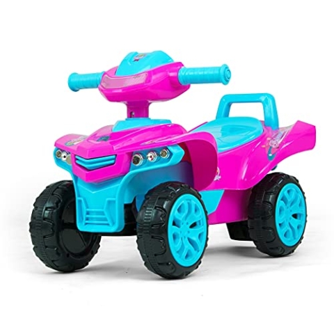 Milly Mally Monster Quad – Rutscher für Kinder, mit interaktivem Lenkrad, Musiktasten, Stauraum, Licht- und Soundeffekten, ergonomischer Sitz, stabile Räder, bis 25 kg, ab 12 Monaten (Pink)