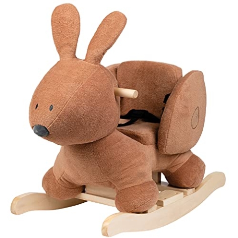 Nattou Schaukeltier aus Baumwolle und Polyester (Frottee), Hase Bonnie, 63 x 33 x 45 cm, Susie und Bonnie, Braun