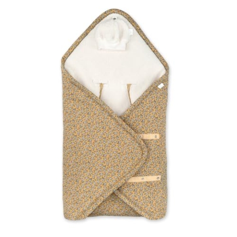BEMINI Wickeldecke Pady jersey + teddy Print Heidi Ocre