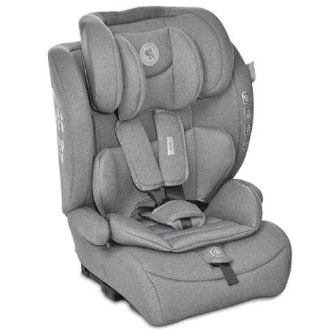 Lorelli Auto Kindersitz Rio mit Isofix, i-Size 76-150 cm, Mitwachsender Autositz für Kinder, Babysitz, Autokindersitz, Verstellbare Kopfstütze, 5-Punkt-Sicherheitsgurt, Grau