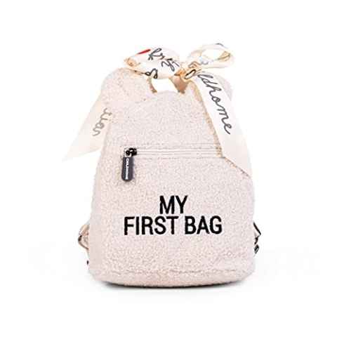 CHILDHOME, Kinderrucksack Baby, Schule, Kindergarten, Vorschule, Kinderkrippe, Zwei Fächer, Lunchbag/Flaschen geeignet, Abnehmbare Sicherheitsschnalle, Wasserabweisend, My First Bag, Teddy