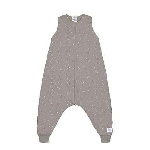 LÄSSIG Schlaf Jumpsuit Sleeping Jumper Baby Schlafsack 2022 (1-2 Jahr 80cm fit 86-92, Sprinkle Taupe)