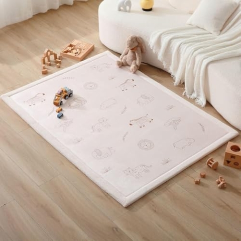 Wolkenweiche Spielmatte Baby 170x120x2,5cm – Kinderzimmer Teppich mit hochwertigem Memory-Schaum – Krabbelmatte Baby mit Rutschfester Unterseite – Krabbeldecke, Kinderteppich, Tatami Matte