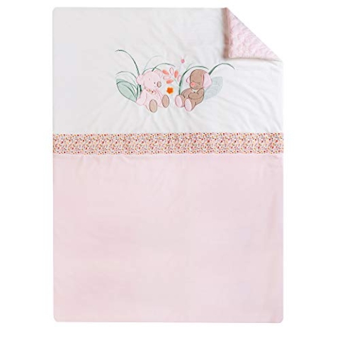 Nattou Kuscheldecke, Iris und Lali, 100 x 135 cm, Weiß/Rosa