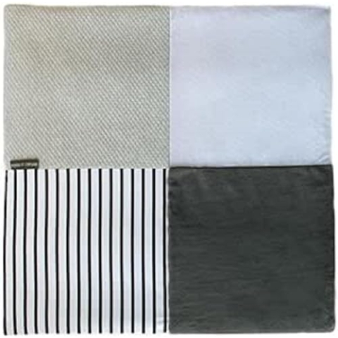 Doudou et Compagnie DC3710 Kuscheldecke, MOSAIQUE GRAU/WEISS – 100 x 100 cm