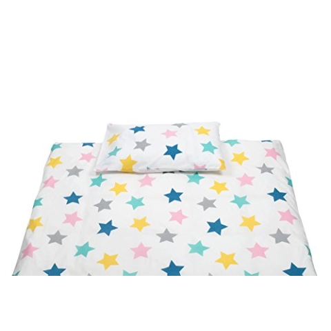 Briljant baby Bjorn Bettwäsche Bettdeckenbezug 100x135 cm und Kopfkissenbezug, 40x60 cm, pink/multi