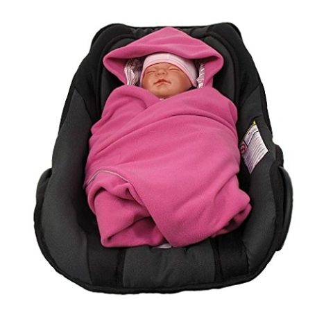 HOBEA-Germany – Einschlagdecke Fußsack für die Babyschale Sommer, Farben Sommerdecken:rosa mit Streifen