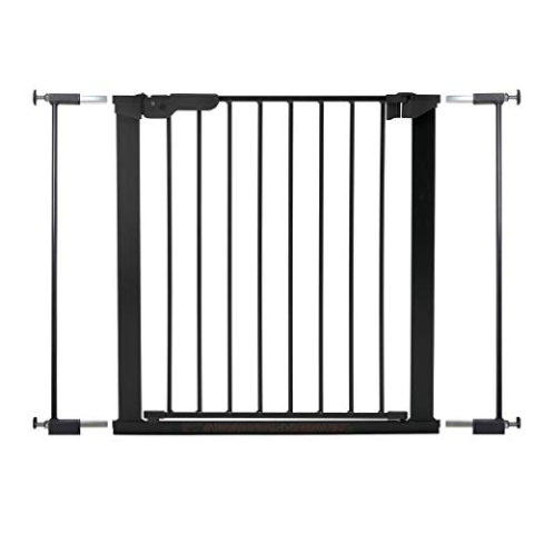 BabyDan Premier, Ohne bohren Treppenschutzgitter, 73,5-79,6 cm, Babygitter/Sicherheitsgitter, Metall, Schwarz, Hergestellt in Dänemark - (Haustiergitter/Hundegitter)