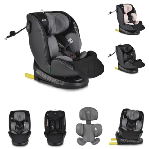 Cangaroo Kindersitz i-Size Castor (40-150cm) Gruppe 0/1/2/3 Isofix, Kopfschutz, Farbe:grau