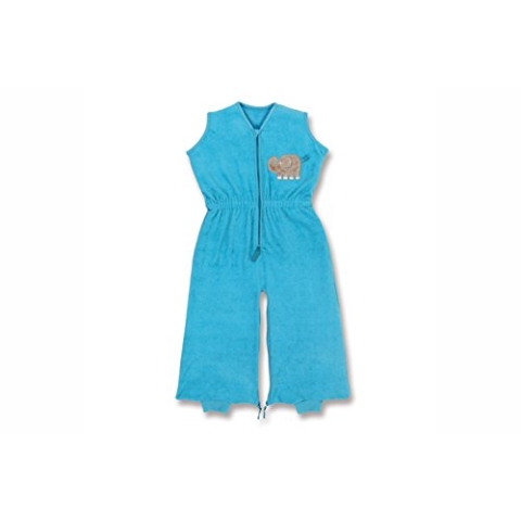 Baby Boum leichter 2 – in – 1 Sleep Sack und Overall mit Super Soft 4D Sensory Elefant Applikation mit Knebelverschluss Schwanz Elefun Collection (Deep türkis, 3–9 Monate)
