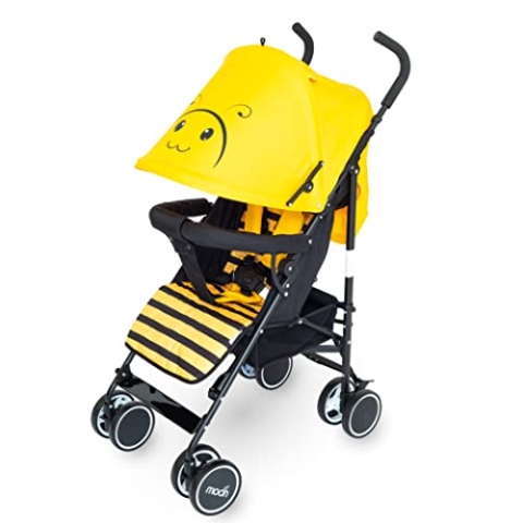The Moon Brand Safari Baby Kinderwagen – Tierthema Regenschirm Kinderwagen mit Kapuze – kompakter leichtester Kinderwagen für Reisen – Liegender Aufbewahrungskorb, Schultergurt – 0 m + (bis zu 18 kg