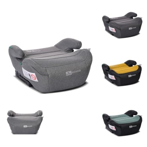 Lorelli Sitzerhöhung i-Size Matador (125-150cm) Kindersitz, Isofix, Armlehne, Farbe:grau