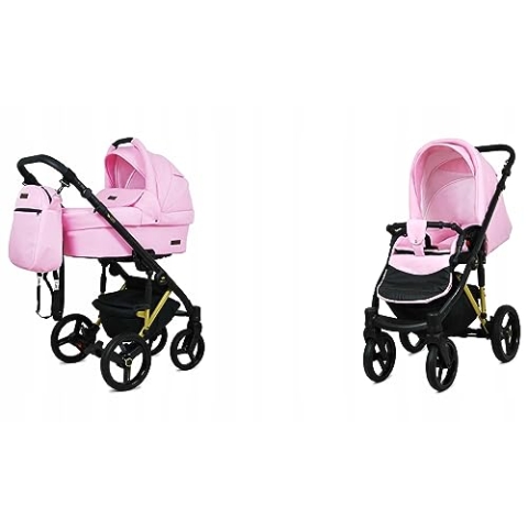 BabyLux® Bambimo Kinderwagen Set 2 in 1 - UZO - incl. Babywanne, Buggy Sportsitz - Kinderwagenset - Kombikinderwagen mit Wickeltasche, Regenschutz, Moskitonetz, Cupholder usw.