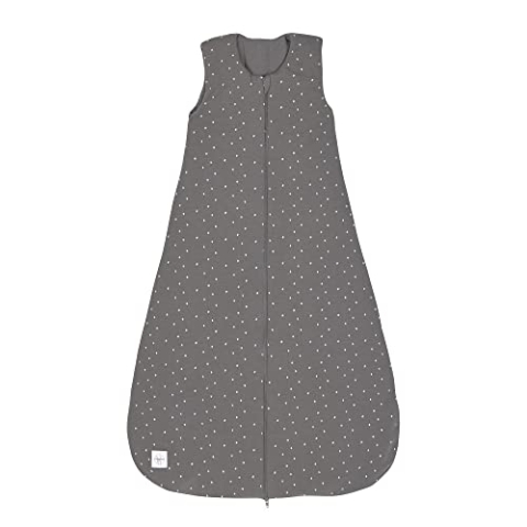 LÄSSIG Baby Ganzjahres Schlafsack ohne Ärmel unisex/Sleeping Bag Interlock Spots anthracite, Größe 74/80 7-12 Monate