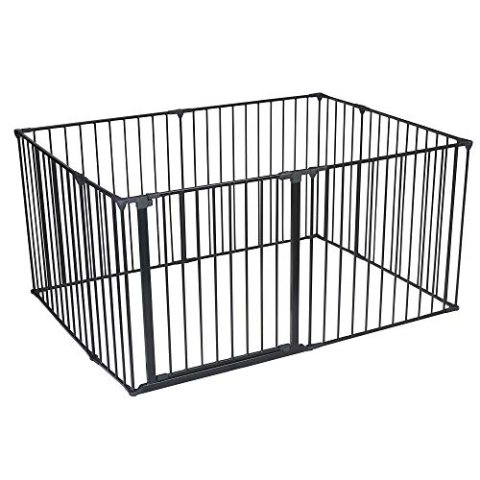Safetots Premium MehrPanelSpielbereich, 105cm x 144cm, Schwarz, 70cm Hoch, BabySpielplatz, Spielbereich für Kleinkinder, Großer Spielbereich, Einfache Installation