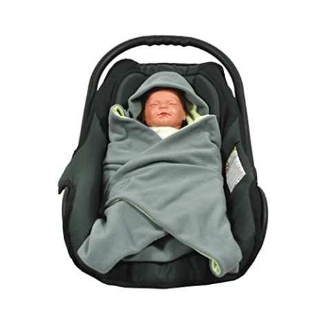 HOBEA-Germany – Einschlagdecke Fußsack für die Babyschale Sommer, Farben Sommerdecken:grau grün