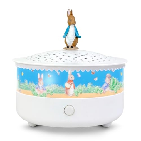 Trousselier 6260816 Sternenhimmel-Nachtlicht mit Musik, Peter Hase, Schlummerlicht mit Schreifunktion, Sternenlicht, Einschlafhilfe, Spieluhr für Kinder