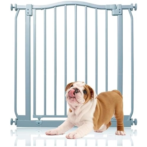 Bettacare Hundegitter mit gebogenem Deckel, matt, 71 cm – 80 cm, Grau