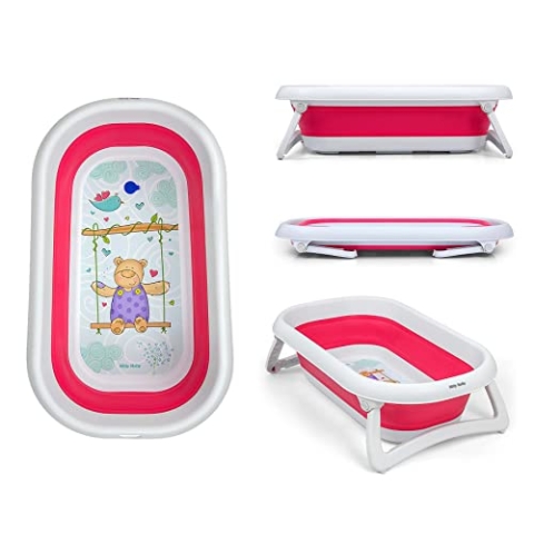 Aqua Pink Milly Mally faltbare Babybadewanne mit Thermometer