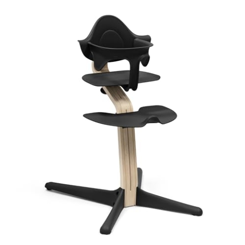 Stokke Nomi Stuhl + Babyset, Black - Inspiriert zu aktivem Sitzen & Bietet Unterstützung, während das Baby sitzen lernt - Bis 150 kg belastbar
