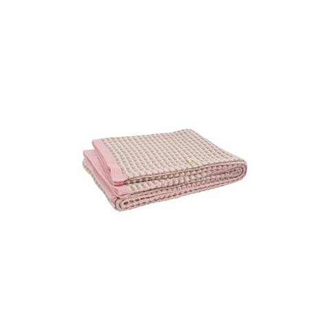 Little Naturals 516-522-00055 Gestrickte Decke, 100 X 150 cm, Mixed rosa/sand/off-white