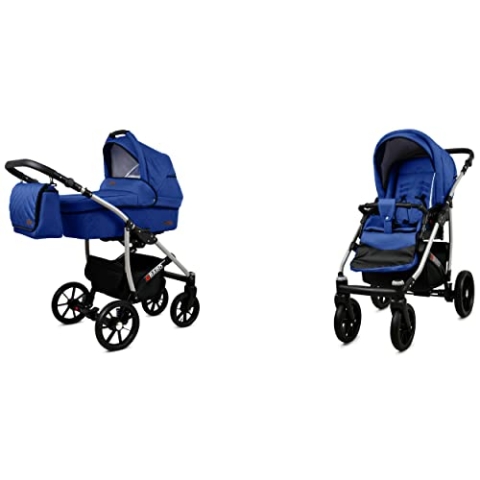 BabyLux Qbaro 2-in-1 Baby Kinderwagen Tief und Kinderwagen mit Zubehör Verstellbar und faltbar Aluminiumkonstruktion Wasserdicht Nicht abnehmbare Räder Sweet Pink