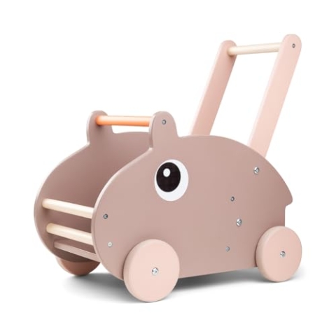 Done by Deer Holz Lauflernwagen - Ozzo - Powder Rosa - Die perfekte Unterstützung für die ersten Schritte
