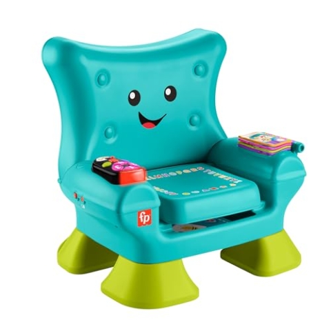 Fisher-Price Lernspaß, Lernspielzeug für Kleinkinder, Lernspaß-Stuhl, türkisfarben, mit Musik und verschiedenen Aktivitäten für Kinder ab 1 Jahr, Englisch (UK), Französisch, Deutsch Version, HYR97