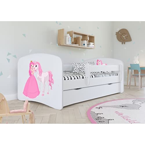 KOCOT KIDS Babybett mit Schublade, Weiß, 140/70 cm