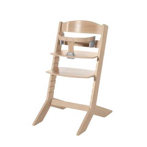 Geuther Hochstuhl SYT Kinderstuhl mitwachsender Baby Hochstuhl mit Babyliege komfortabler Baby Stuhl mit ergonomisch geschwungener Rückenlehne massiver Bauchbügel Natur