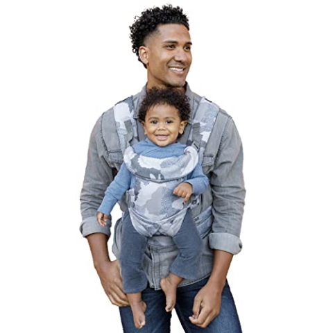 Infantino - Babytrage 4-in-1 Flip Advanced - Ergonomische und umwandelbare Babytrage - Trage für Front- und Rückentransport - Verstellbare Gurte - Für Babys von 3,6 bis 14,5 kg - Blue Camo