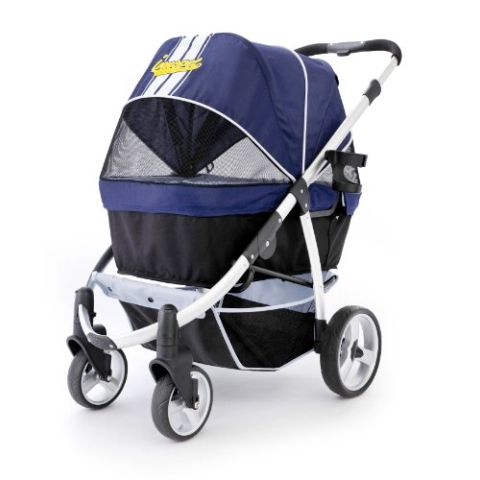 Innopet Haustier-Buggy, ips-06/marine, Hunde-Tragetasche, Trolley, Trailer, Buggy Retro. Zusammenklappbar Pet Buggy, Kinderwagen, Kinderwagen für Hunde und Katzen