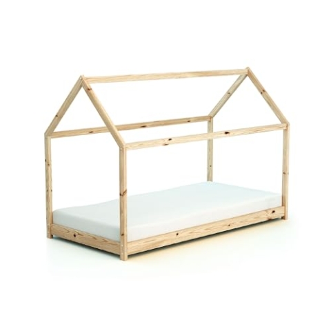 AT4 - Baybett Hausbett Holz 90 x 190 aus Holz | Ab 6 Jahren