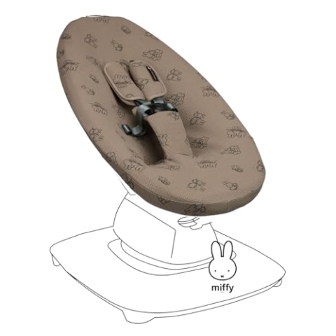 Ukje Liner Schwingbezug kompatibel mit 4moms MamaRoo 5, Multi-Motion Baby Schaukel, Baby Schaukelbezüge, Babywippenbezug, leicht zu installieren, handgefertigt in Europa (Miffy)