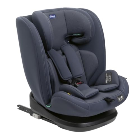 Chicco Mokita I-Size Kindersitz, mit Isofix-System, für Kinder zwischen 76 und 150 cm Körpergröße, Gewicht 10-36 kg, verwendbar ab 15 Monaten, Gruppe 1/2/3, inklusive Einsatz, Blau
