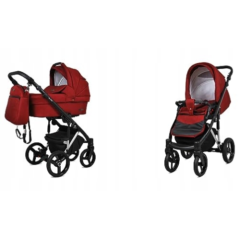 BabyLux® Bambimo Kinderwagen Set 2 in 1 - UZO - incl. Babywanne, Buggy Sportsitz - Kinderwagenset - Kombikinderwagen mit Wickeltasche, Regenschutz, Moskitonetz, Cupholder usw.