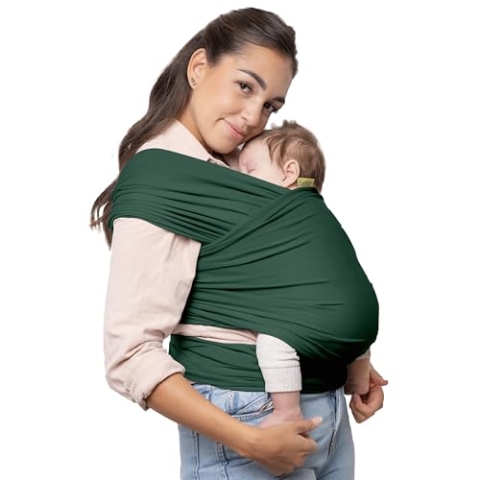 Boba Baby Tragetuch Neugeborene - Elastisches Babytragetuch und Stilltuch für Unterwegs - Einfach zu binden - Babytrage Neugeborene ab Geburt bis 16kg (Serenity Organic Rainforest)