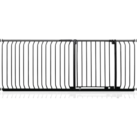 Safetots Elite Sicherheitsschutzgitter, 189cm - 198cm, Mattschwarz, Treppenschutzgitter mit Druckmontage, Sicherheitsbarriere, Einfache Installation