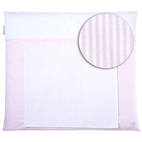 Nordic Coast Company Baby Wickelauflage 70x80 von nordic coast | waschbar Wechselhandtuch Frottee nachhaltig Bezug mit Füllung Waschmaschine geeignet & mit Waschbaren Bezug (Rosa)