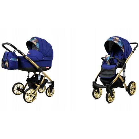 BabyLux® Bambimo Kinderwagen Set 2 in 1 - Lumio - incl. Babywanne, Buggy Sportsitz - Kinderwagenset - Kombikinderwagen mit Wickeltasche, Regenschutz, Moskitonetz, Cupholder usw