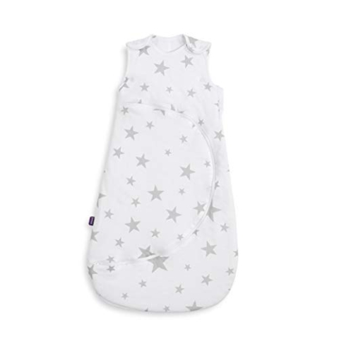 Snuz Pouch Baby Sleeping Bag - Super Soft Cotton, Makes Night Change Easier, Ideal Baby First Equipment Newborn - Perfect Baby Shower Gift, Grey Stars 0-6 Months, 0.5 Tog