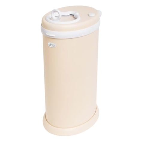 Ubbi Stainless Steel Nappy Pail, Odor Locking, No Special Bag Required, Award-Winning, Registry Must-Have, Oat Milk