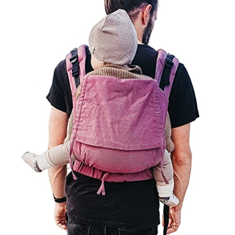 Hoppediz Buckle - Babytrage für Neugeborene ab Geburt - Fullbuckle Tragehilfe mit 2 Schnallenpositionen - mitwachsend bis 20 kg - Design Mallorca