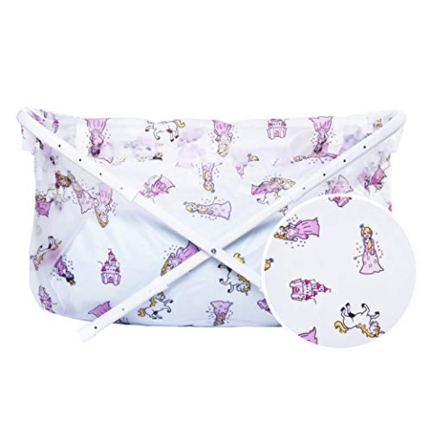 Bibabad Faltbare Babybadewanne - Niedlicher Princess Print - 70 bis 90 cm - Rutschfeste, tragbare Badewanne für Mädchen - Geeignet für Kinder von 1 bis 8 Jahren - Babybadezubehör für Kleinkinder