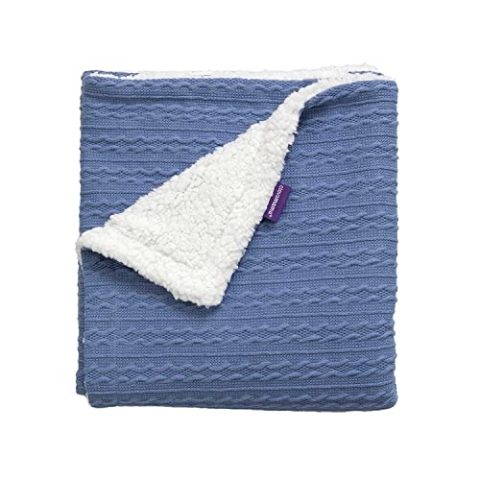 ClevaMama Luxe Sherpa Babydecke 75x100cm – Blau