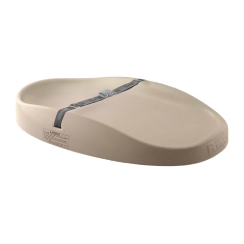 Bumbo Baby Wickelunterlage - Leicht zu Reinigen Mit Sicherheitsgurt - Anti-Roll-Funktion - Taupe