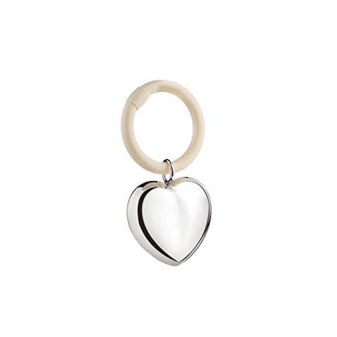 Rassel Herz am Ring 10x5,5x1cm versilbert