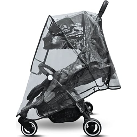 Hamilton by Yoop Premium Regenschutz - Regen- und Windschutz für alle Kinderwagen Hamilton by Yoop - Gute Luftzirkulation und viel Bewegungsfreiheit - Transparent mit Fenster