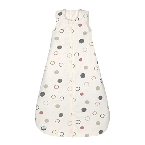 LÄSSIG Baby Ganzjahres Schlafsack ohne Ärmel unisex/Sleeping Bag Interlock Circles offwhite, Größe 86/92 13-24 Monate